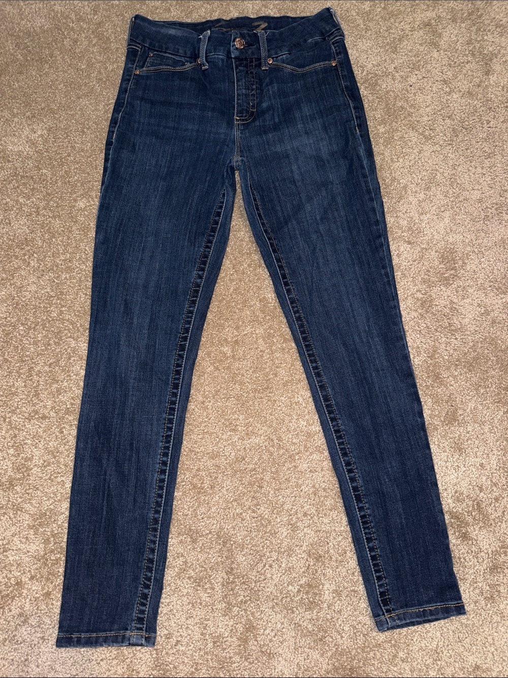 Seven7 Dark Indigo Tummy High Rise Skinny Jeans - size 8